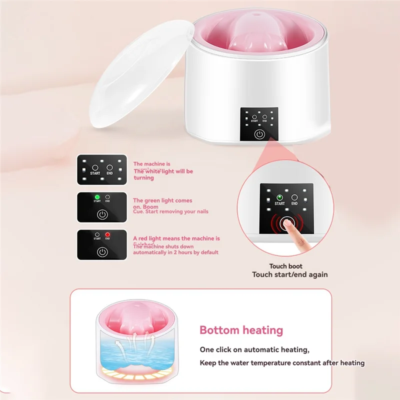 -N21R Electric Nail Soaking Bowl Acetone Proof: Faster Soak Off Gel Nail Polish Remover Bowl- Heated Manicure Bowl