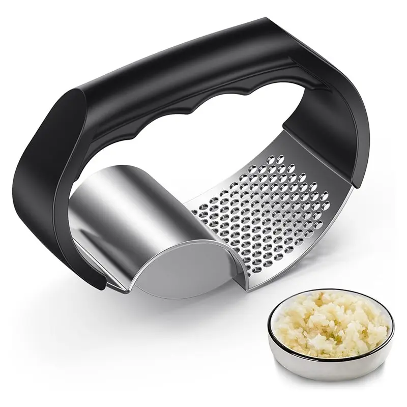 For Effortless Forcing Gar-Press Rocker-Stainless Steel 2-In-1 Kitchen Gadget For Garlic Crushing Crusher