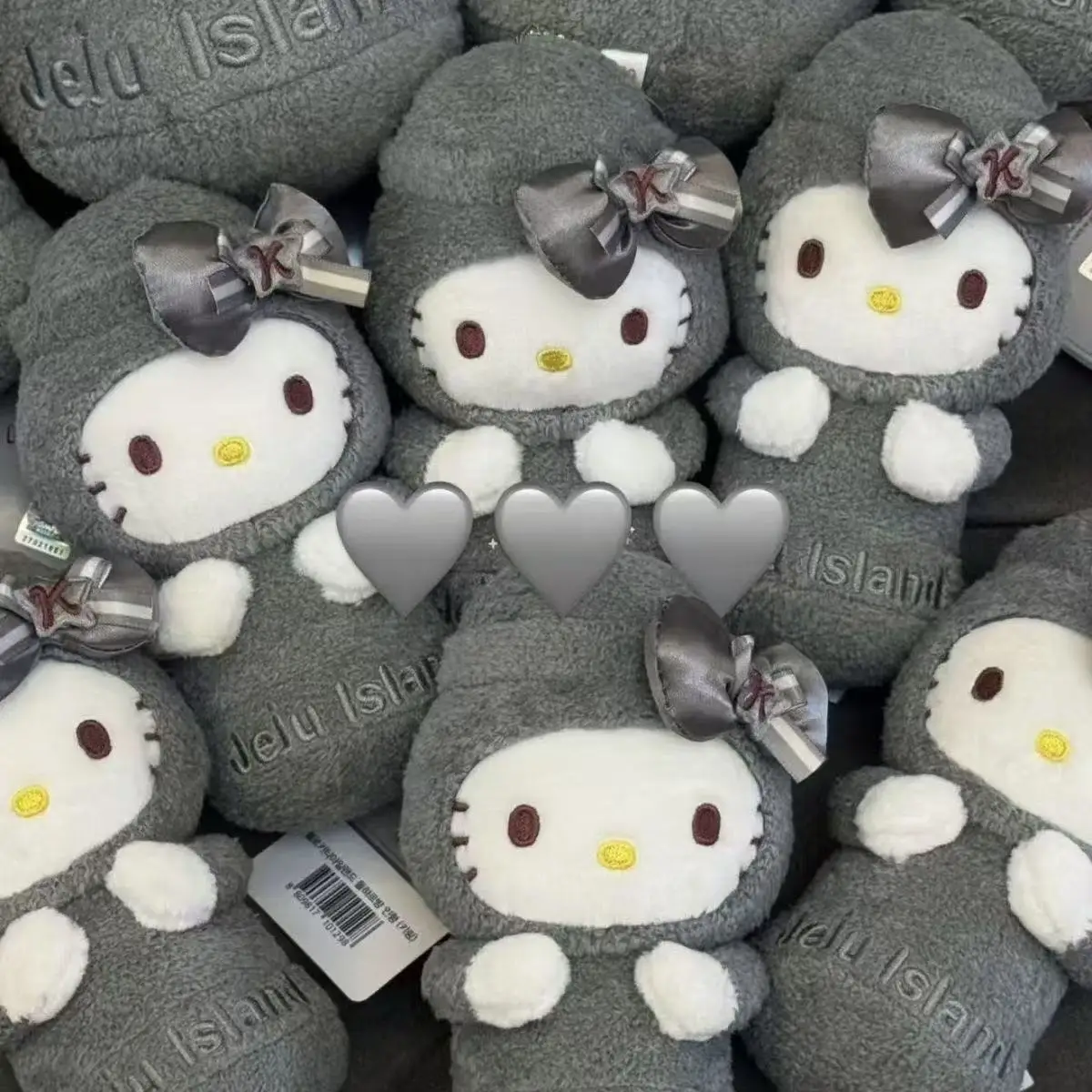 Sanrio Orange Series Hello Kitty jeju Plush Toy Keychain Kawaii Summer Tanned Surfing Kitty Cat Stuffed doll Decorative Pendant