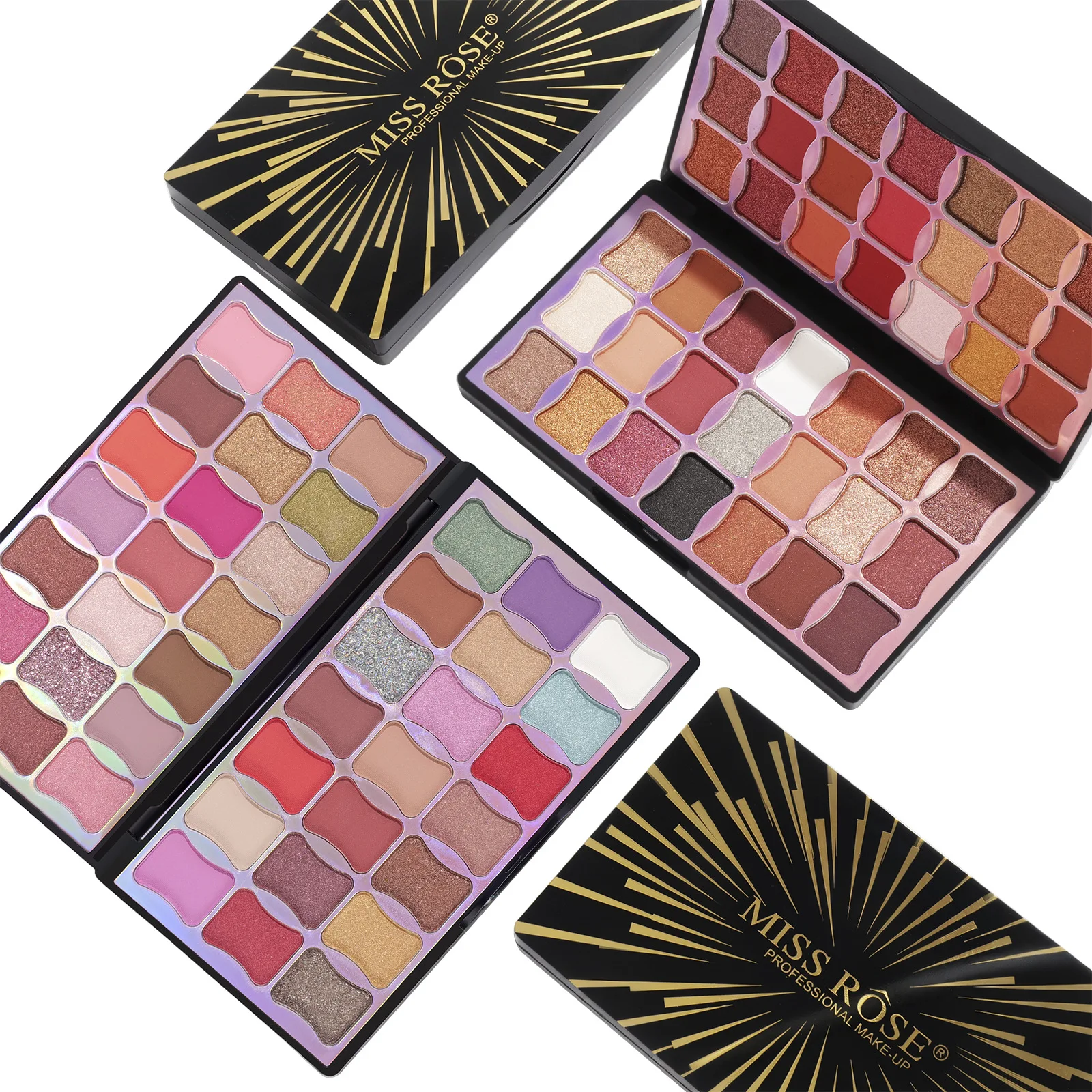 MISS ROSE 42 Colors Eyeshadow Palette Waterproof Shimmer Matte Multi Shades Fashion Daily Eye Makeup Beauty Cosmetic Tray