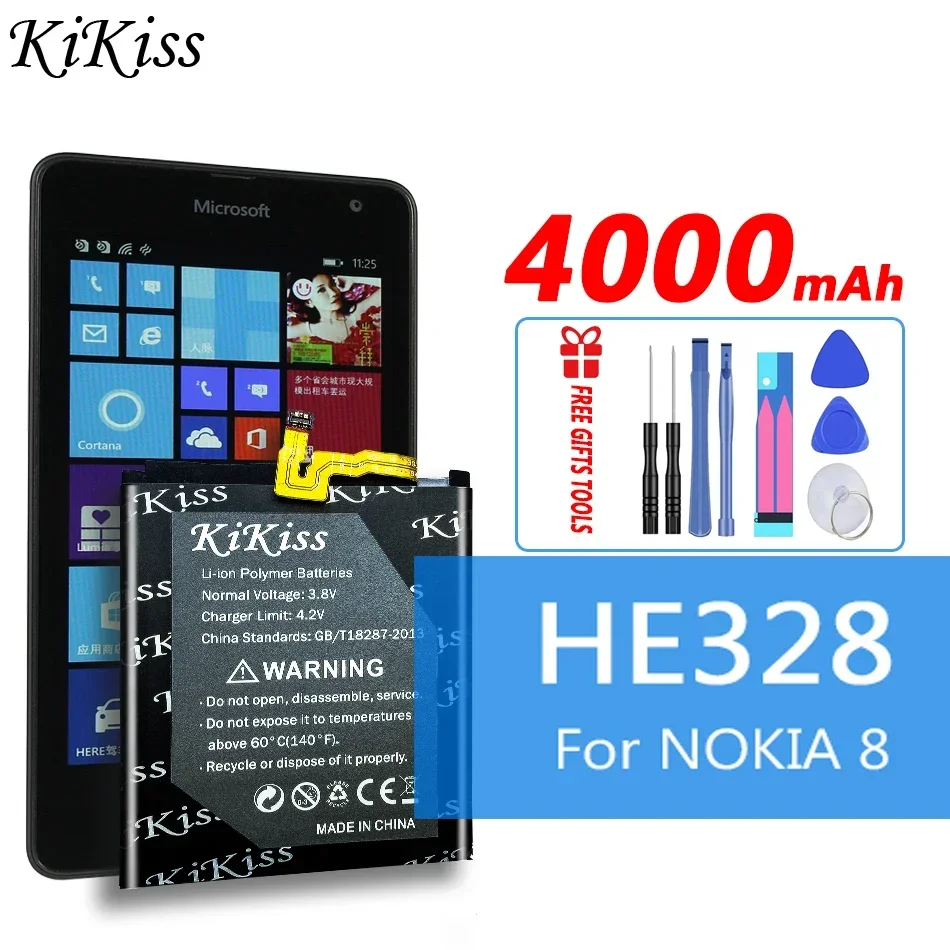 

HE328 HE 328 HE-328 4000 мАч аккумулятор большой мощности для Nokia 8 Nokia8 высокое качество