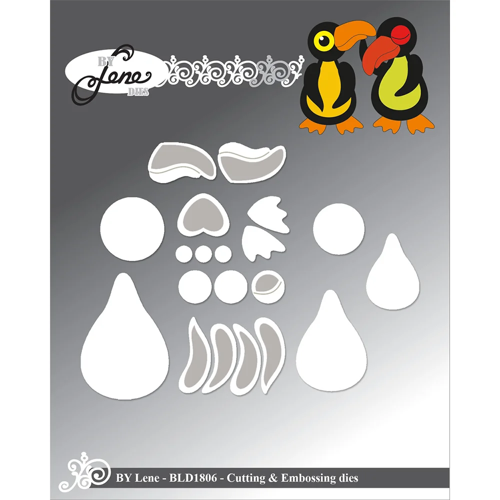 

2026 New BY Lene Cutting Embossing Dies Frames Toucan Metal Cutting Dies DIY Scrapbooking Greeting Card Decoration Mold Template