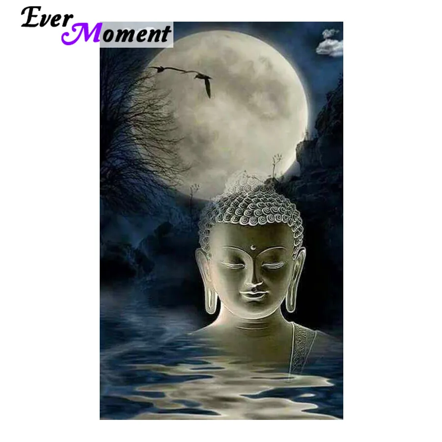 Ever Moment Diamond Painting Buddha Moon River DIY Diamond Painting Cross Stitch Store Embroidery Full Mosaic ASF924