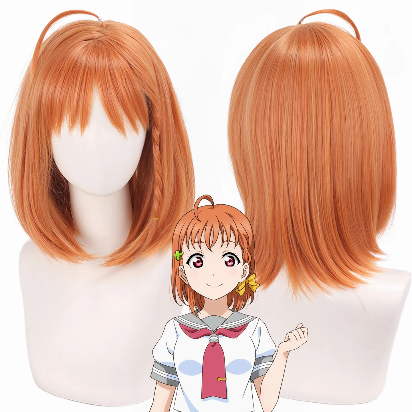 Synthetic Cosplay Wig for Idol Anime Group, Chika-Inspired, Yoshiko-Inspired, Mari-Inspired, Full Set, Party Costume, Heat
