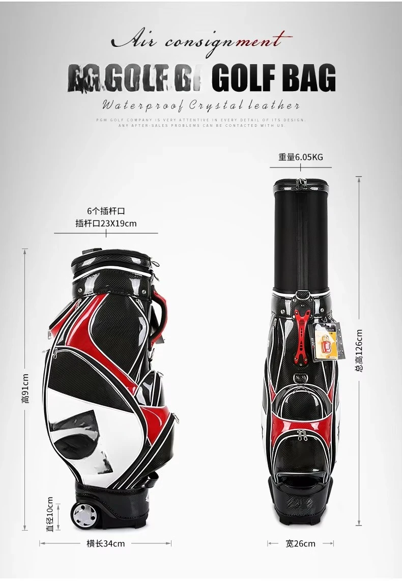 Soft PVC golf cart bag with ball cap waterproof crystal PU leather custom printed logo