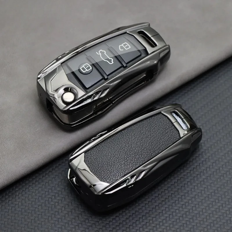 

Zinc Alloy+Tpu Flip Car Key Cover Case Protection Shell for Audi A1 A3 A4 A6 TT Allroad Q3 Q7 R8 S6 SQ5 RS4 2018 Car Accessories