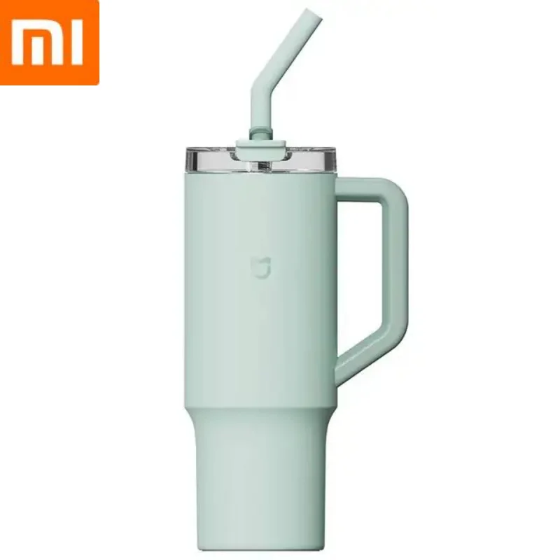 

Xiaomi Mijia Straw Cup 316L Stainless Steel Thermos Cup 1L Handle Large Capacity Portable Sports Kettle Car Travel Cup