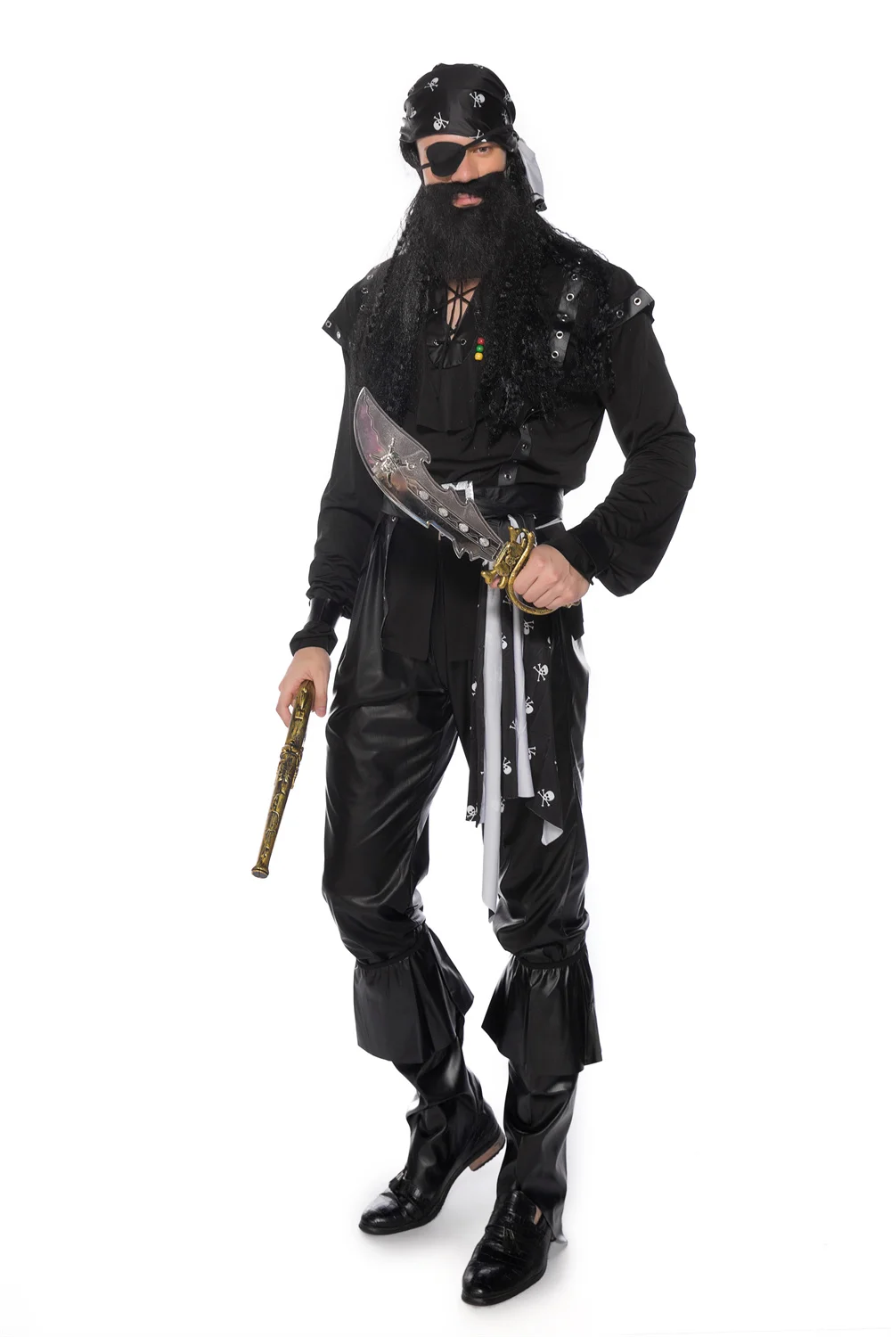 Männer Medoeval Gothic Pirate Kostüme für Erwachsene Halloween Karneval Männlichen Piraten Kapitän Cosplay Kleidung Set