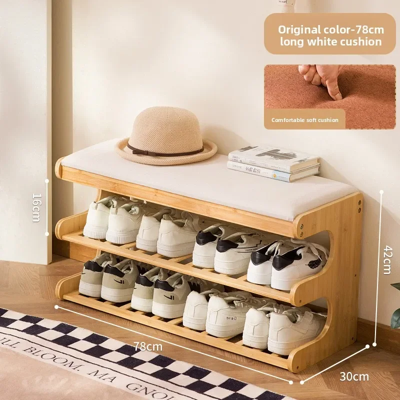 Stable Indoor shoe change stool shoe cabinet integrated household door very narrow belt seated storage shoe rack