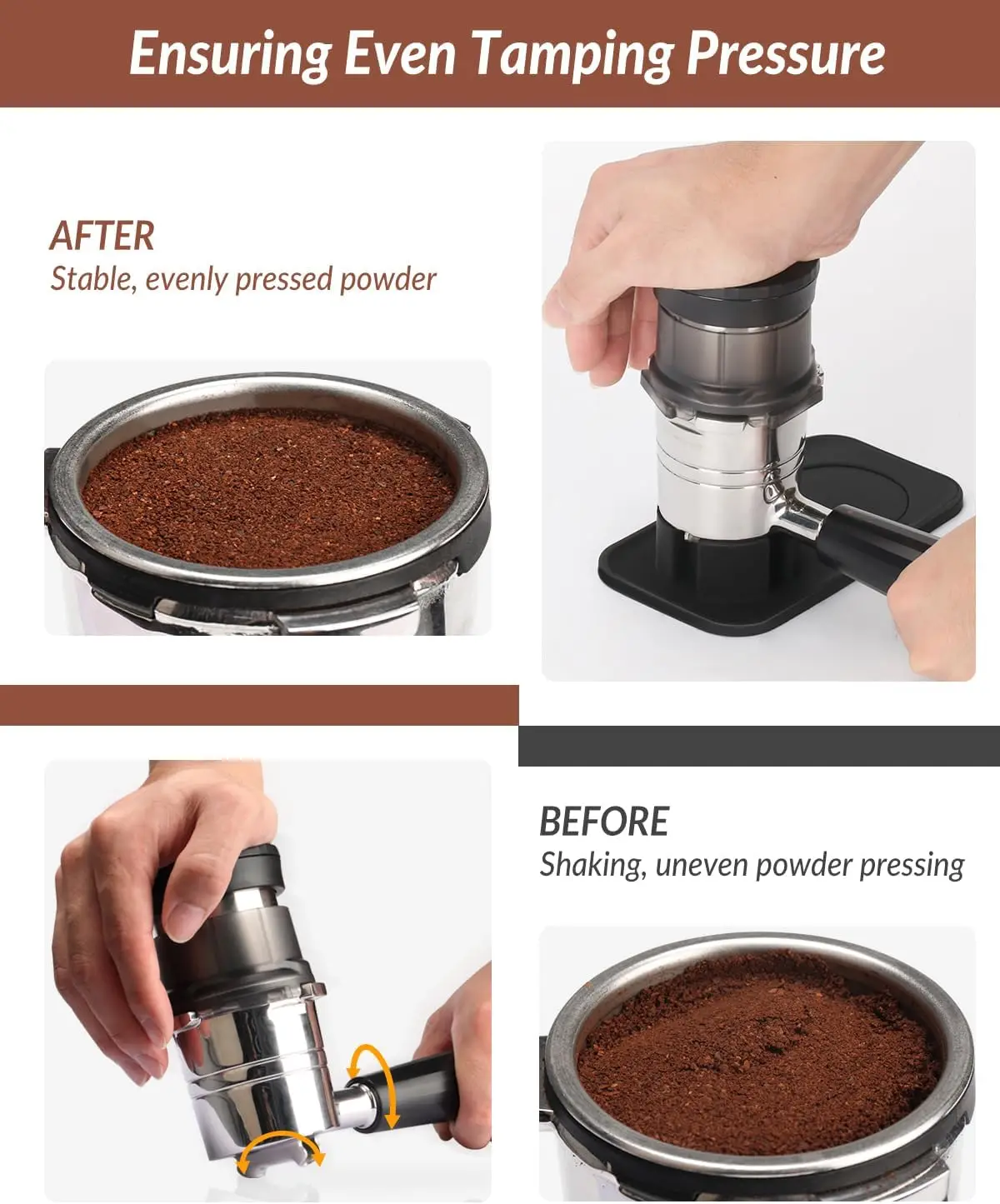 Tamping Mat for Ninja Luxe Cafe Espresso Machine ES601 Food-Grade Silicone  Tamper Holder Non-Slip Accessories view 3