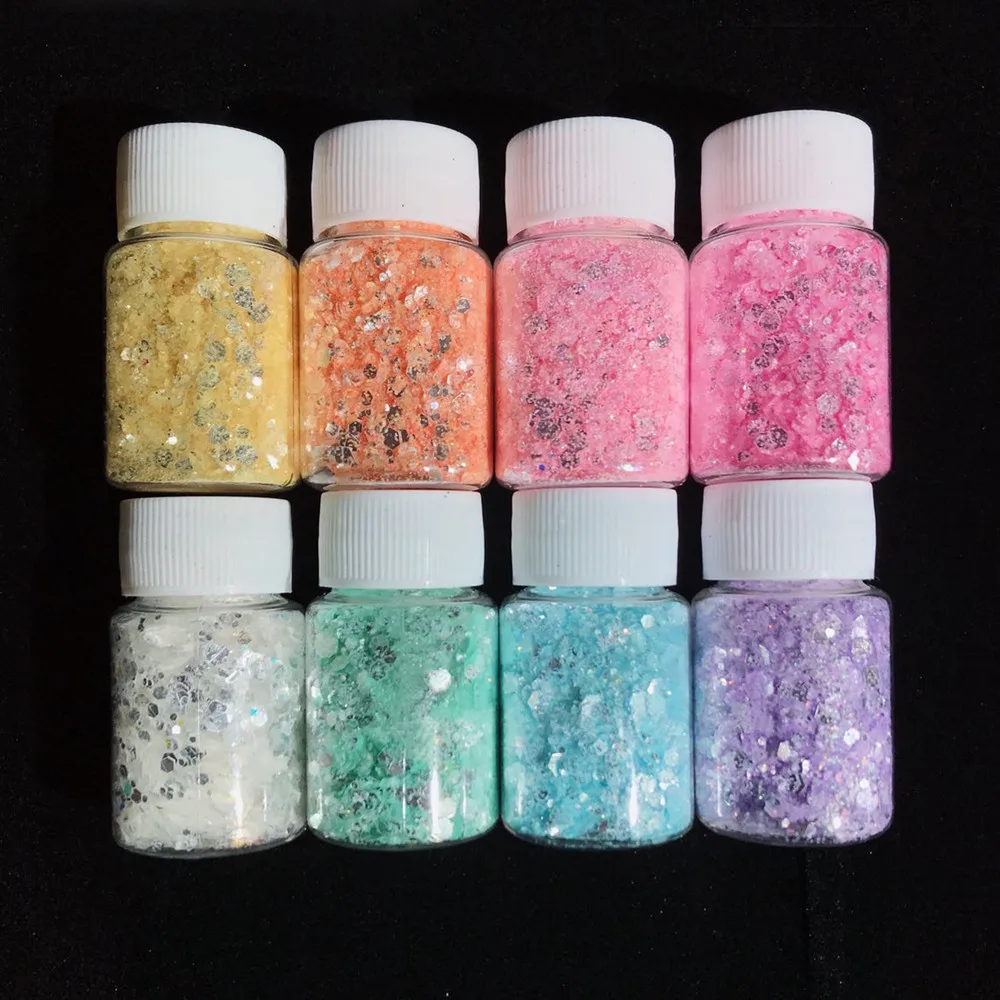 20g/Bottle Chunky Iridescent Opal Glitter Nail Sequins 12 Colors Holographic Mermaid Glitter Shiny Irregular Spangle Paillette #