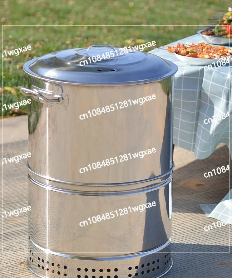 

Home Hanging Furnace Barbecue Stove, Household Stainless Steel Barbecue Rack Bucket, Outdoor