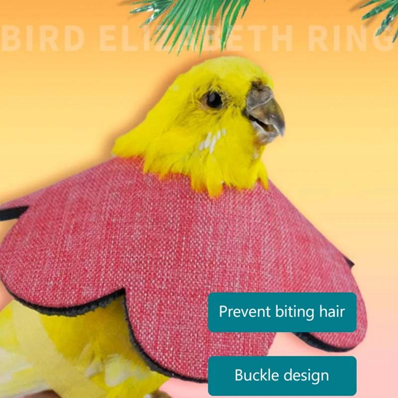 Soft Bird Collars Breathable For Plucking Anti Bite Cockatiel Parrot Bird Elizabethan Collar Comfortable Protective Cone Collar