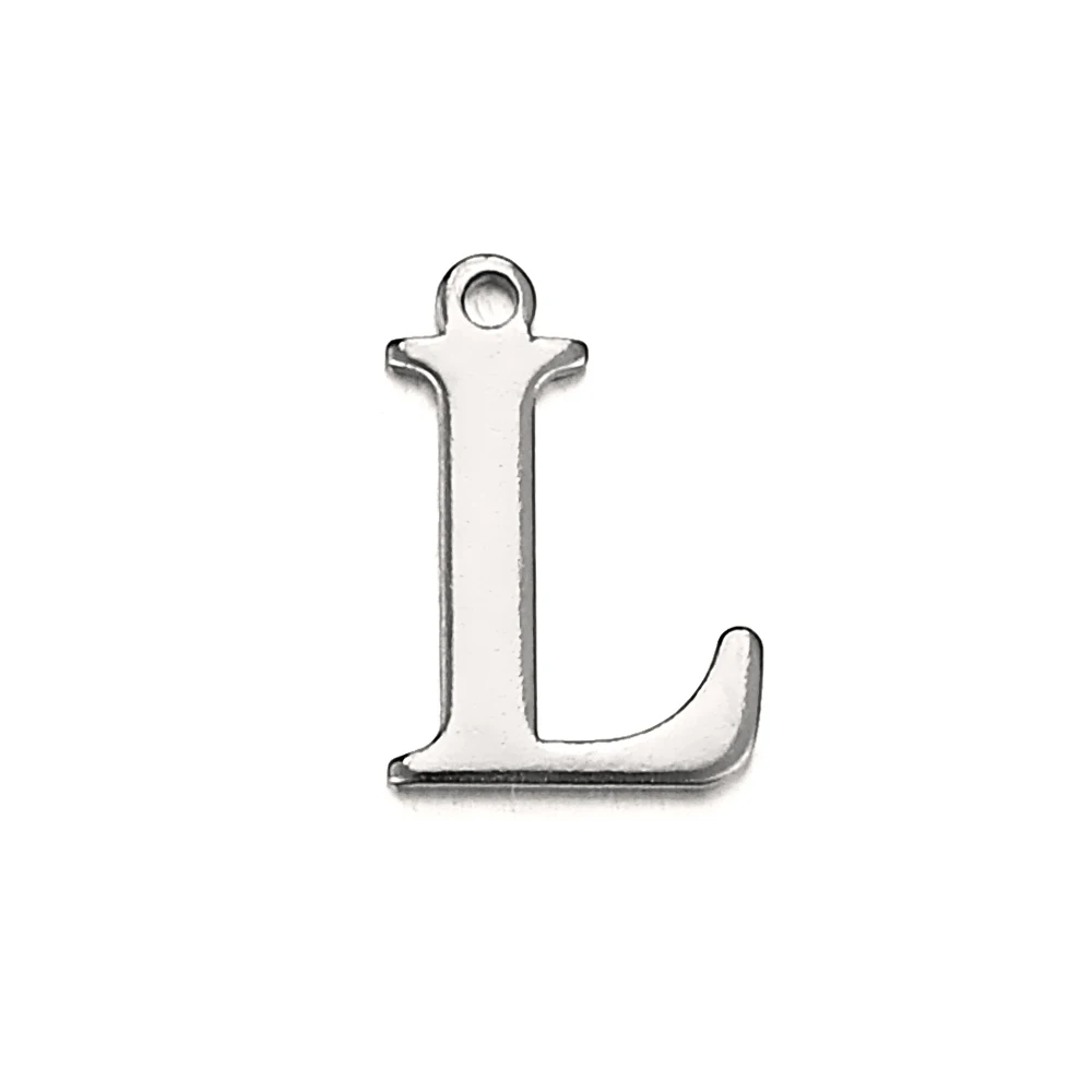 20 stks Rvs Letter Charm Initial Charms Enkele Alfabet Kralen Hangers voor Ketting Sieraden Maken DIY Groothandel