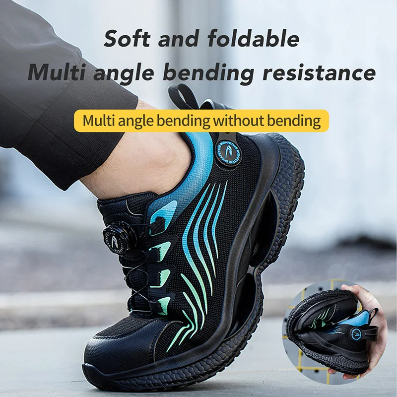 Work Boots Construction Men\'s Outdoor Steel Toe Cap Shoes Men Puncture Proof High Quality Safety Shoes Plus Size 48