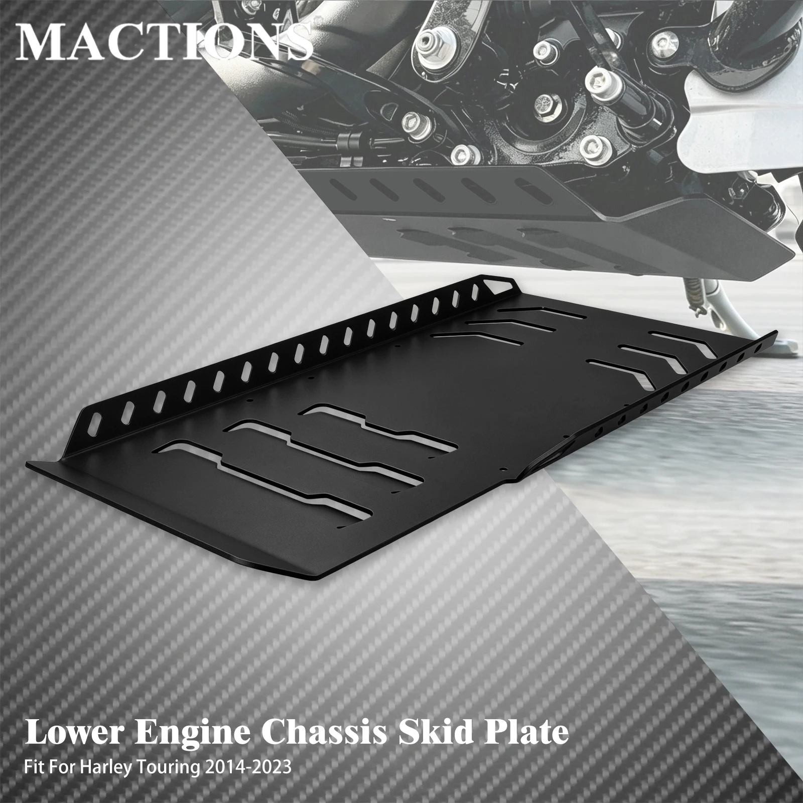 Motorcycle Skid Plate Lower Engine Chassis Protector Guard Cover For Harley Touring Road King Street Electra Glide 2014-2023