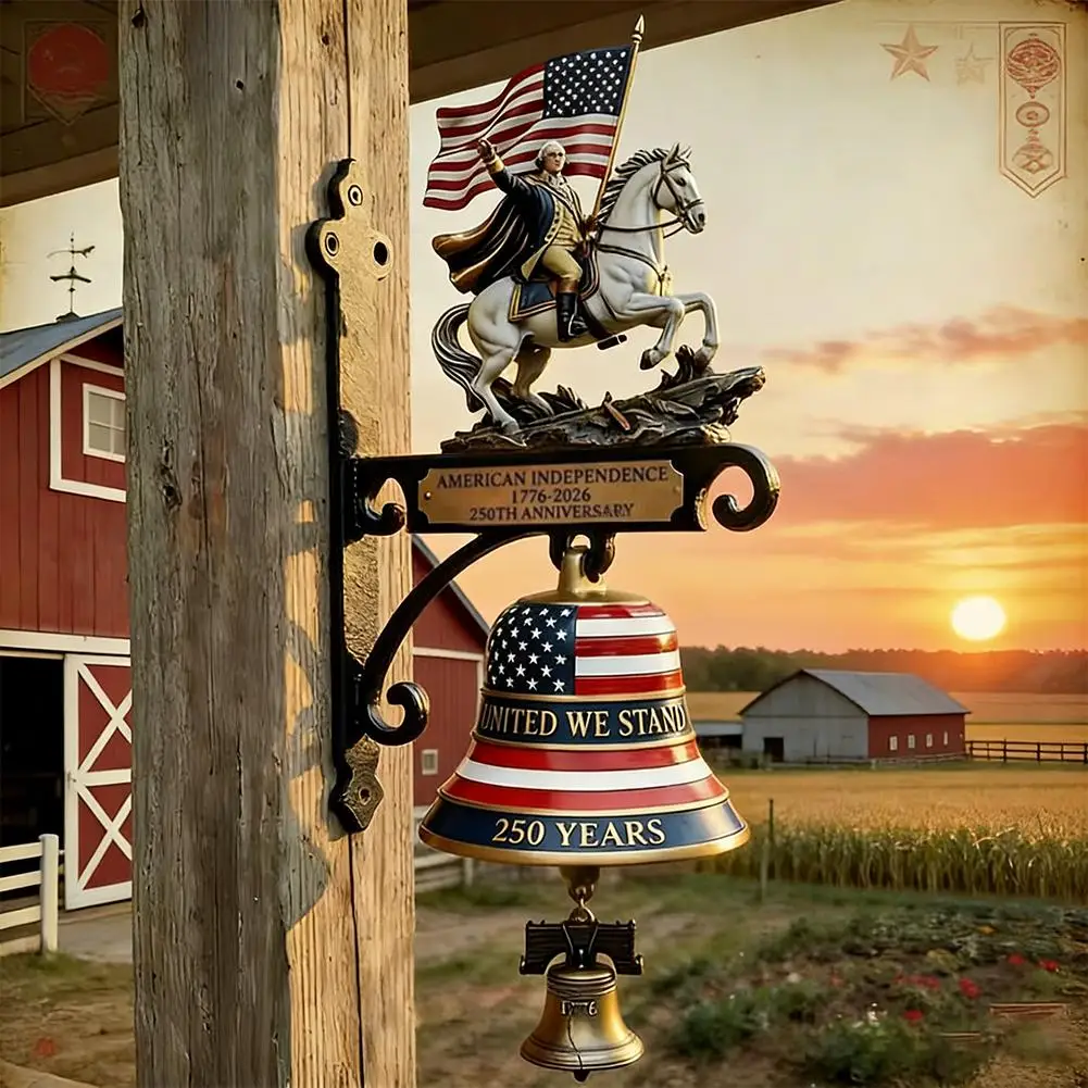 Vintage Equestrian Style Wall Bell 250th Anniversary Commemorative Doorbell Outdoor Wall Mount Decor for Home