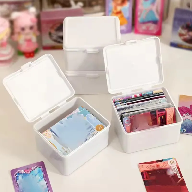 Small Plastic Cards Cases Folder Flip-Top Jewelry Box Accessories Storage Organize Packaging Boxes