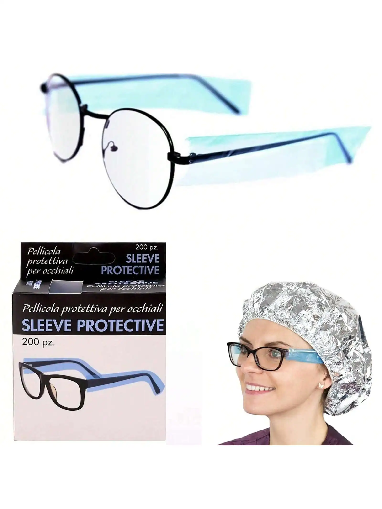 200pz Disposable Hair Dyeing Eyeglasses Cover - Eyeglasses Protector - Eyeglasses Cover, PVC, Anti-Stain Eyeglasses Protector F