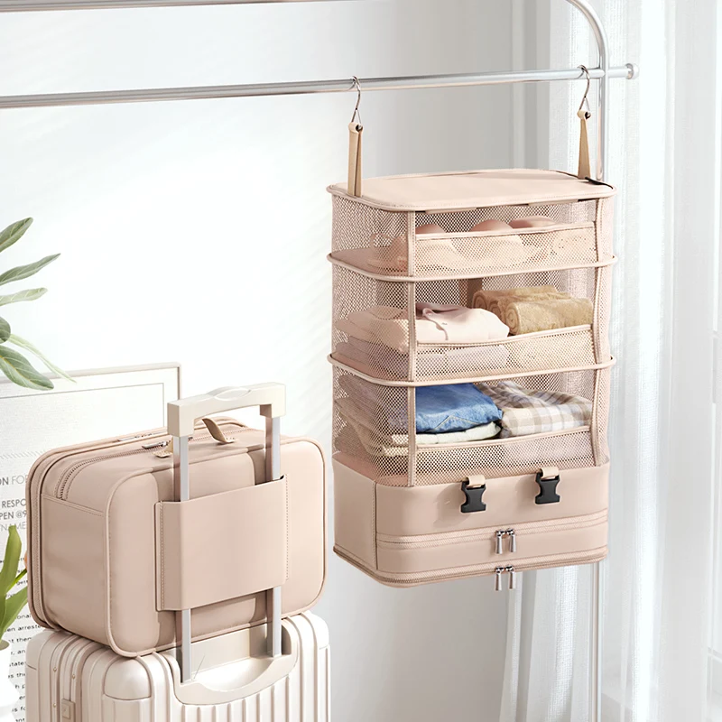 

Portable Hanging Travel Clothing Storage Bag Suitcase Cover Hotel Clothes Sub-bag Storage Organizer Durable Cheered Cloth