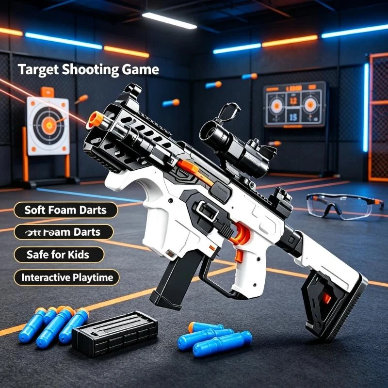 Electric Repeatable Soft Bullet Toy Gun Outdoor CS Shooting Game Submachine Gun Model Birthday Christmas Gift for Boys Adult