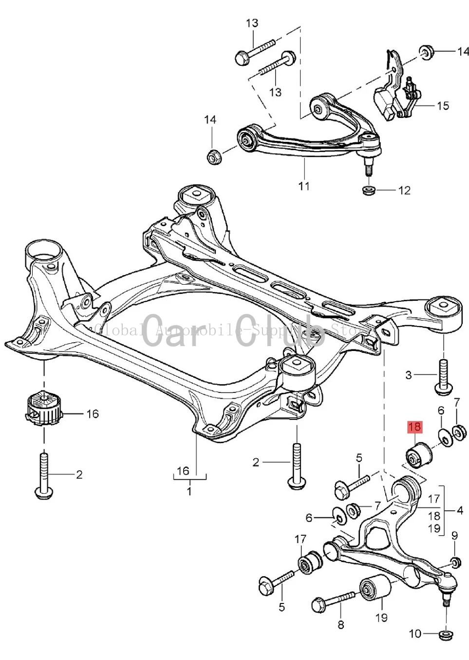 Engine Mounts Control Arm Bush 7L0407182E 95534124203 for VW Touareg for Audi Q7 2006-2015 for PORSCHE Cayenne 2002-2010