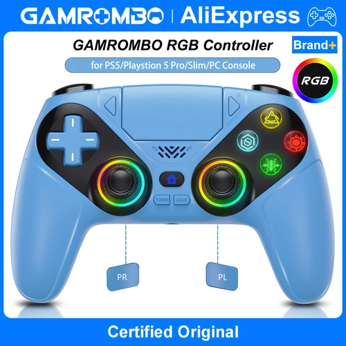Controlador para PS5/Paystion 5 Pro/Slim/consola de PC, mando inalámbrico, luces RGB, disparador de efecto Hall, Joystick de juego con vibración Turbo