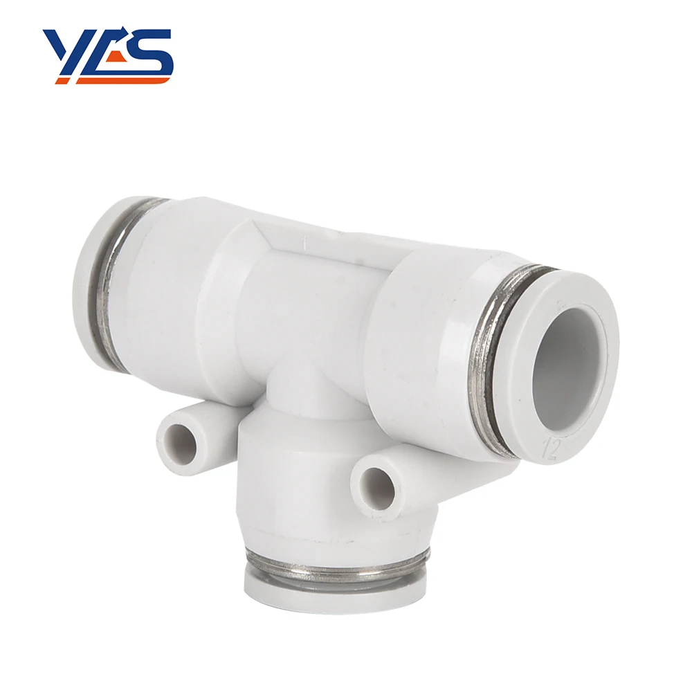 High Quality White PE Series Pneumatic Fitting Quick Connect Slip Lock Tee 3 Way Plastic Pipe Tube Fittings