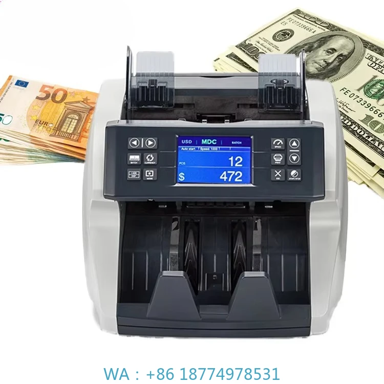 Currencies Counting Sort Machine for Usd, Eur, Gbp, Cad,Thb...  Value Bill Counter and Sorter Multi