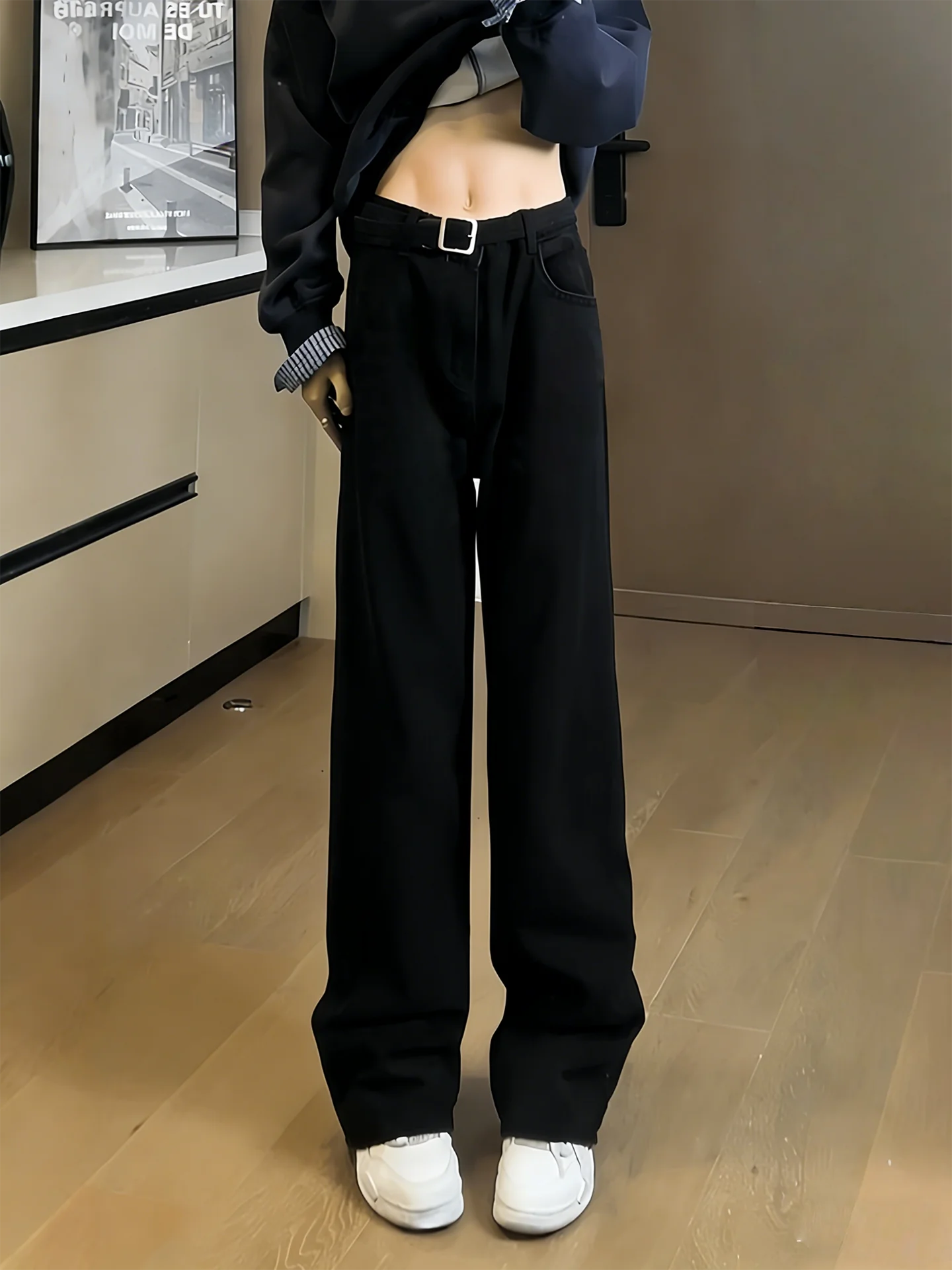 

Джинсы Cleanfit Bla Knife с прямыми штанинами, мужские, в американском стиле High Street, зауженные, с расклешением, из смесового хлопка и полиэстера