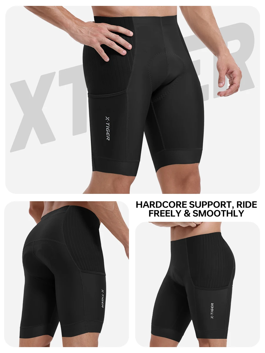 X-TIGER Herren-Radshorts, atmungsaktiv, schmal geschnitten, Rennradshorts, stoßdämpfend, mit Schwammeinlage, Sommer-Shorts für Langstreckenfahrten – Detail 12