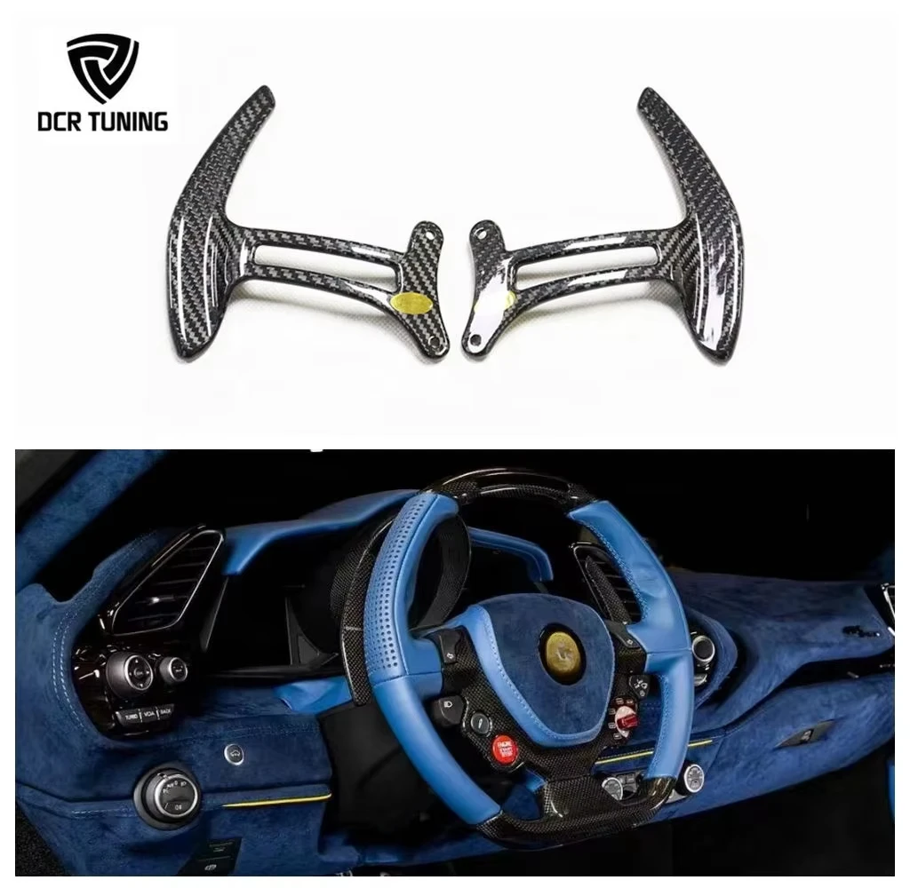 Extensión de paleta de cambio de volante Interior de fibra de carbono para Ferrari 488 GTB, reemplazo de paleta de cambios de fibra de carbono
