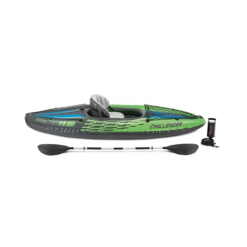 Intex 68305 Barca Challenger K1 Gonflable Fishing Inflatable Raft Green Boat Sport Air Canoe Kayak