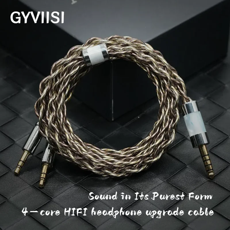 GVS-24 Gold-Plated Single Crystal Silver +Graphene Shielded HiFi Upgrade Cable, 2.5/3.5/4.4mm for T1/AH-D7200/AH-D5200/99classic