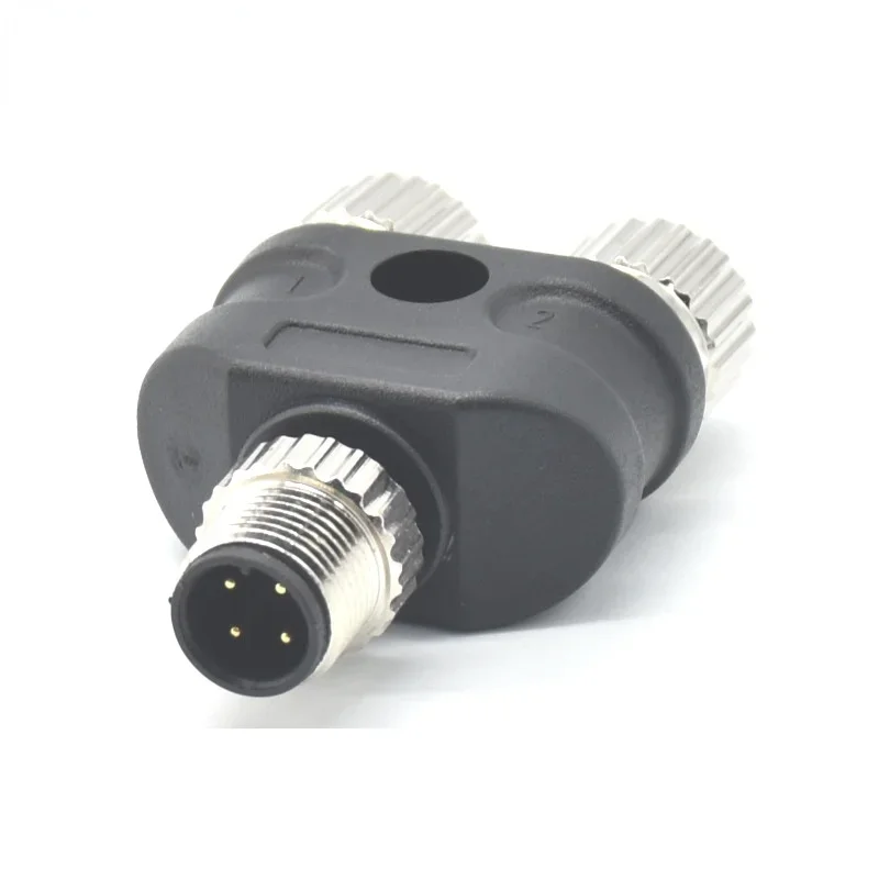 

Waterproof Industril One Male To Two Female 4Pin A-Code 8 Pin Y Type Adapter M12 Splitter Terminating Machine Aviation Connector