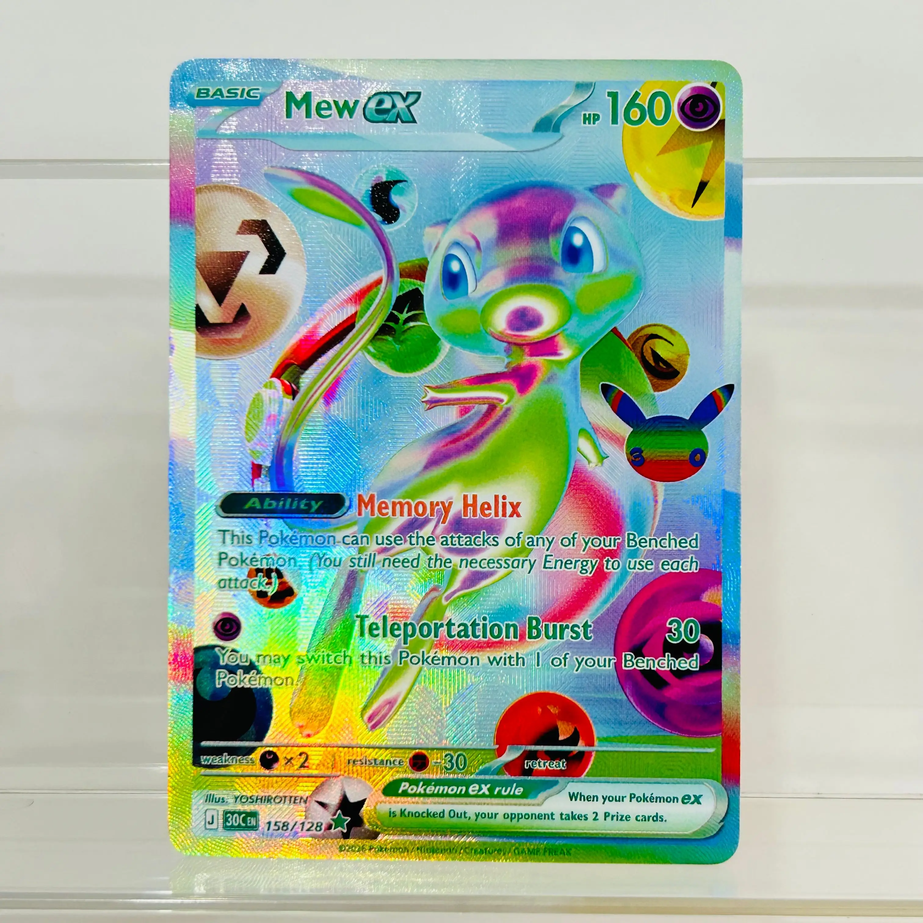  2Pcs Mew Mewtwo ex English DIY Holographic Texture Cards Collectible Grade Premium Anime Collection Card view 5