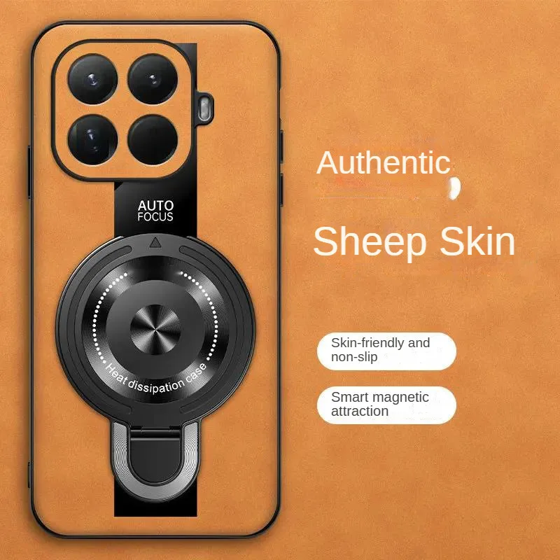 

Чехол для Xiaomi 15T Pro poco f8 ultra 5G с магнитным кольцом и подставкой, задняя крышка, матовое кожаное стекло, защитный корпус, противоударный бампер