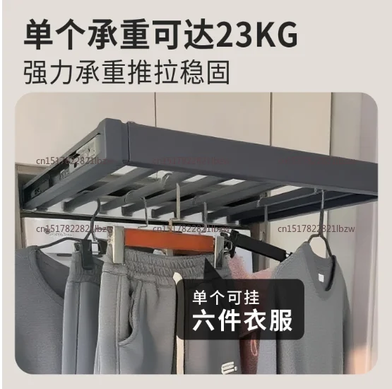 Invisible Retractable Damping Slide Rail Pull Out Pants Hanger Clothes Drying Rack For Balcony Above Washing Machine