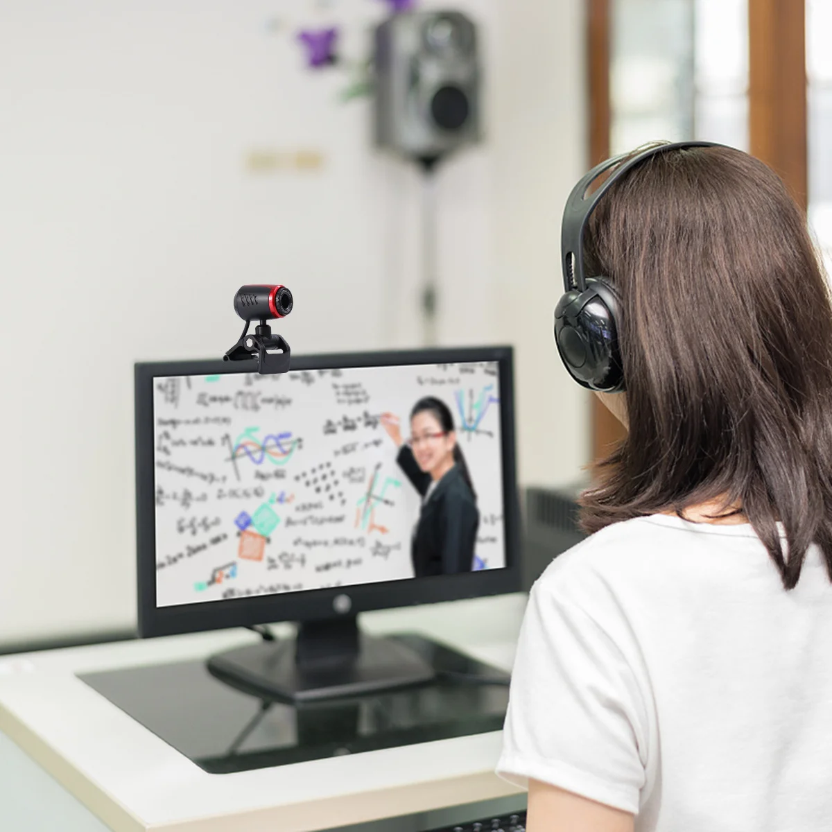 

1.3mp Computer Camera USB Microphone Pc Webcam Flexible Neck Desktop Broadcast Chat Skype Plug and Resolution Cmos