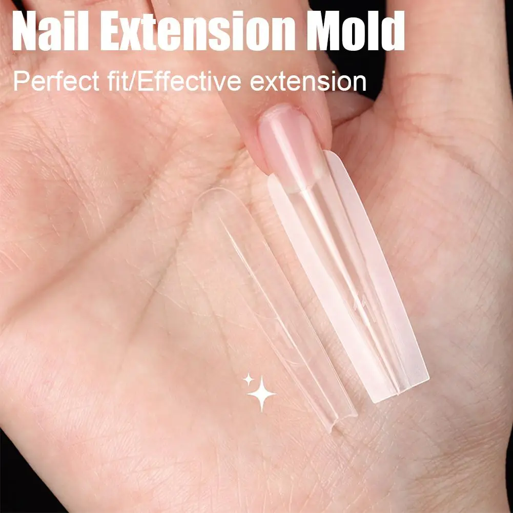 180/240 Uds sándwich uñas formas duales cubierta completa formas de manicura transparentes moldes de almendras herramientas extensión de uñas R0F0