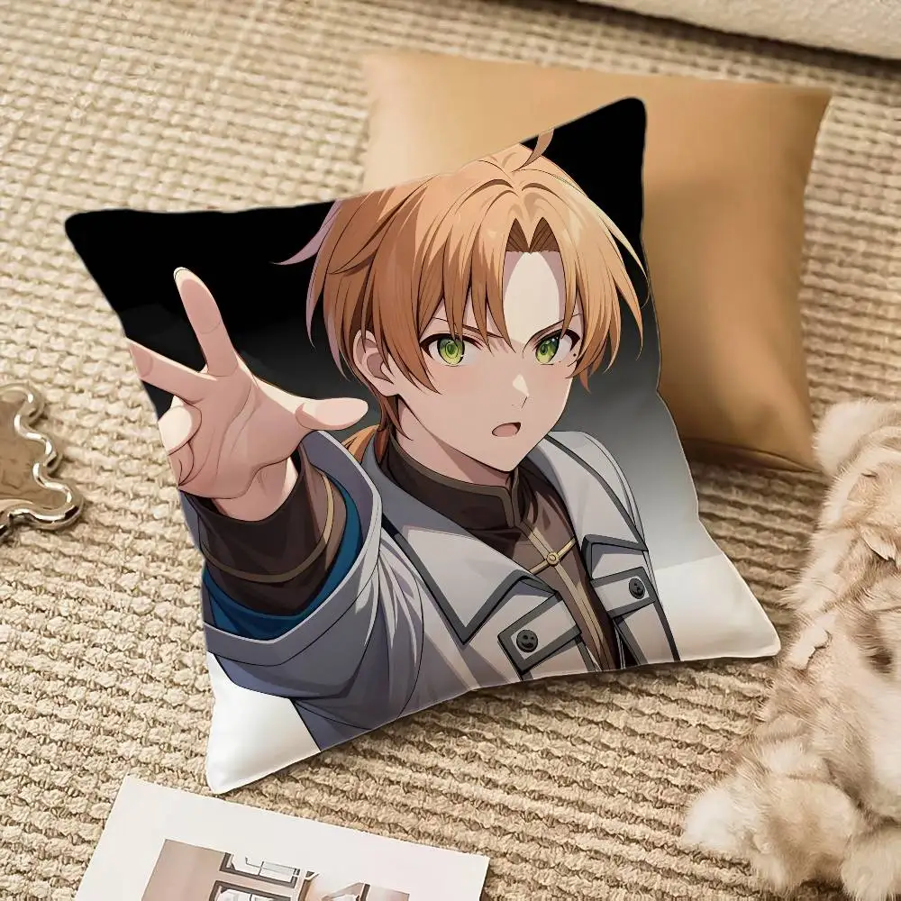 Funda de almohada Anime M-Mushoku Tensei, sofá cama con cremallera Invisible antipolvo