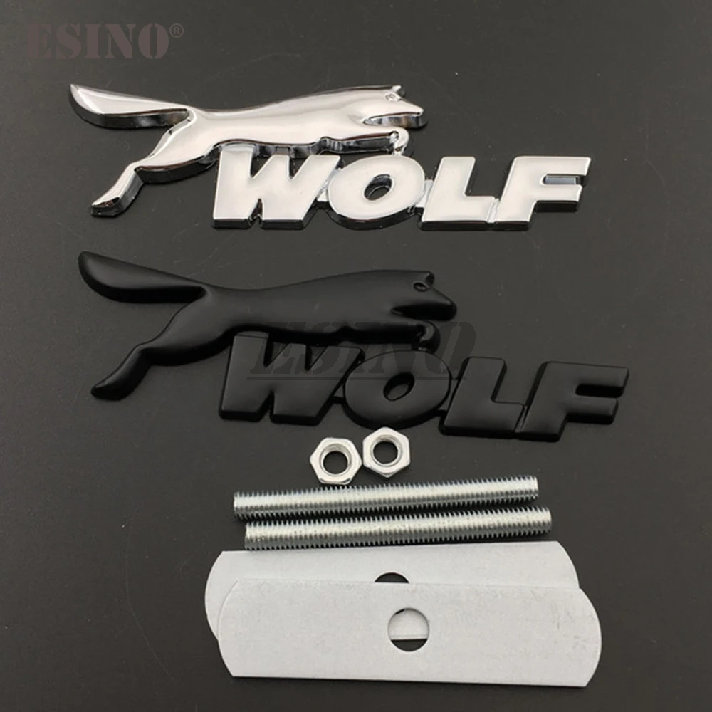 

3D Wolf Racing Car Front Grill Zinc Alloy Badge Emblem Car Body Accessories Styling Badge Decal for Ford Focus ST Mustang GT