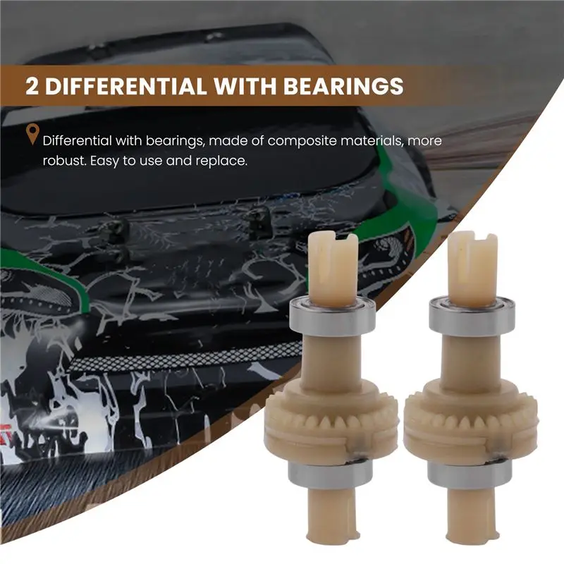 A74U 2 PCS Differential with Bearing K989-26 for WLtoys 284131 K979 K989 K999 P929 P939 1/28 RC Car Spare Parts Accessories