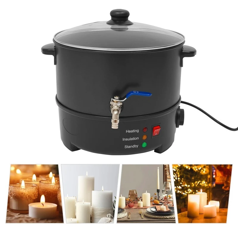 8/10L Wax Melter DIY Candle Making Kit Electric Wax Melting Pot Household and Commercial WaxHeater 122~212 ℉ Temperature Control