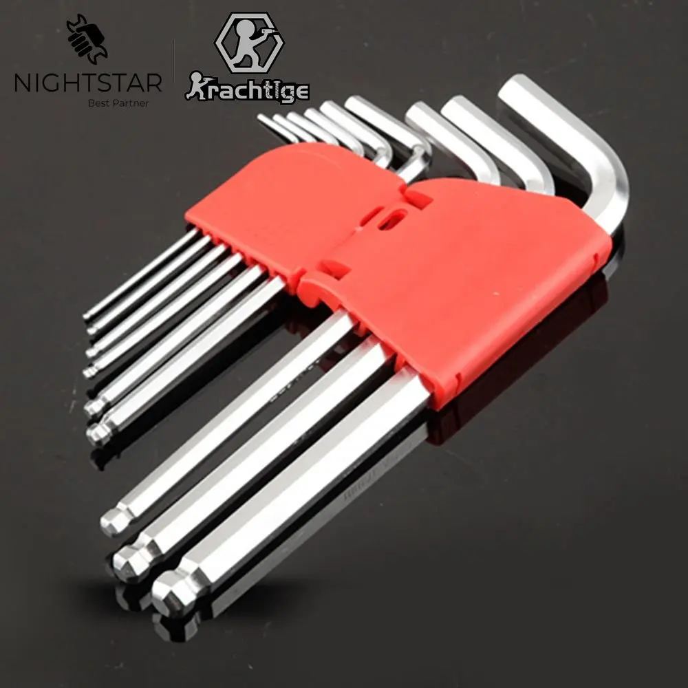 

9Pcs Durable Metric Short Arm Hex CRV Key L Wrench Tool Screwdriver 1.5 2 2.5 3 4 5 6 8 10 /Color Random