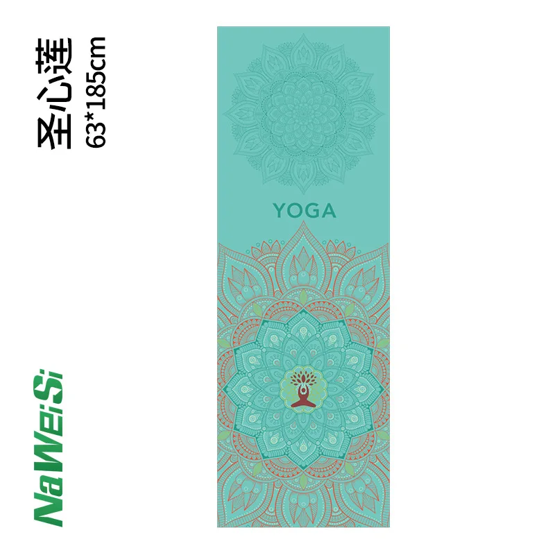 New Fleece Microfiber Workout Towel 63*185cm Fashion Print Soft Breathable Foldable Non Slip Multifunctional Yoga Pilates Mat