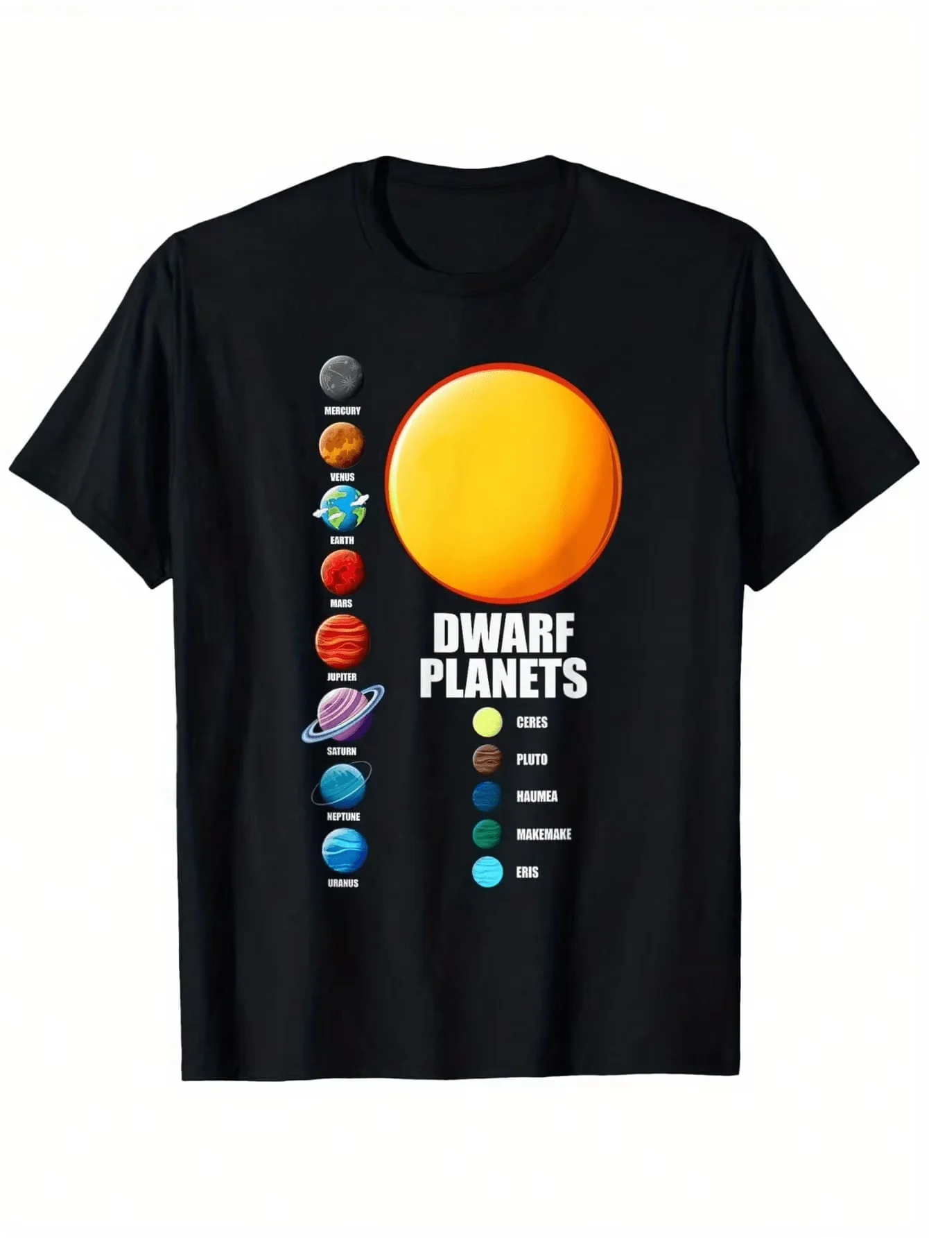 Casual Style, For Both Boys And Girls Family Matching Shirts, Dwarf Planets Solar System Graphic, Summer Outdoor Wear, Gift For
