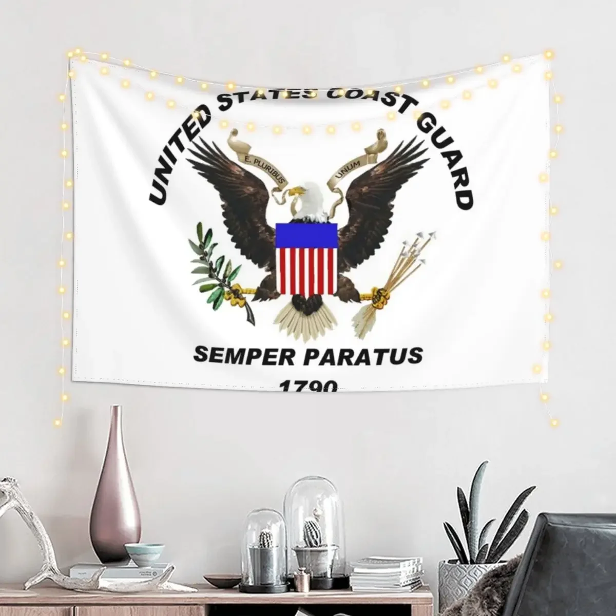 U. S. Coast Guard Semper Paratus Logo Tapestry Luxury Living Room Decoration Wall Decorations Tapestry