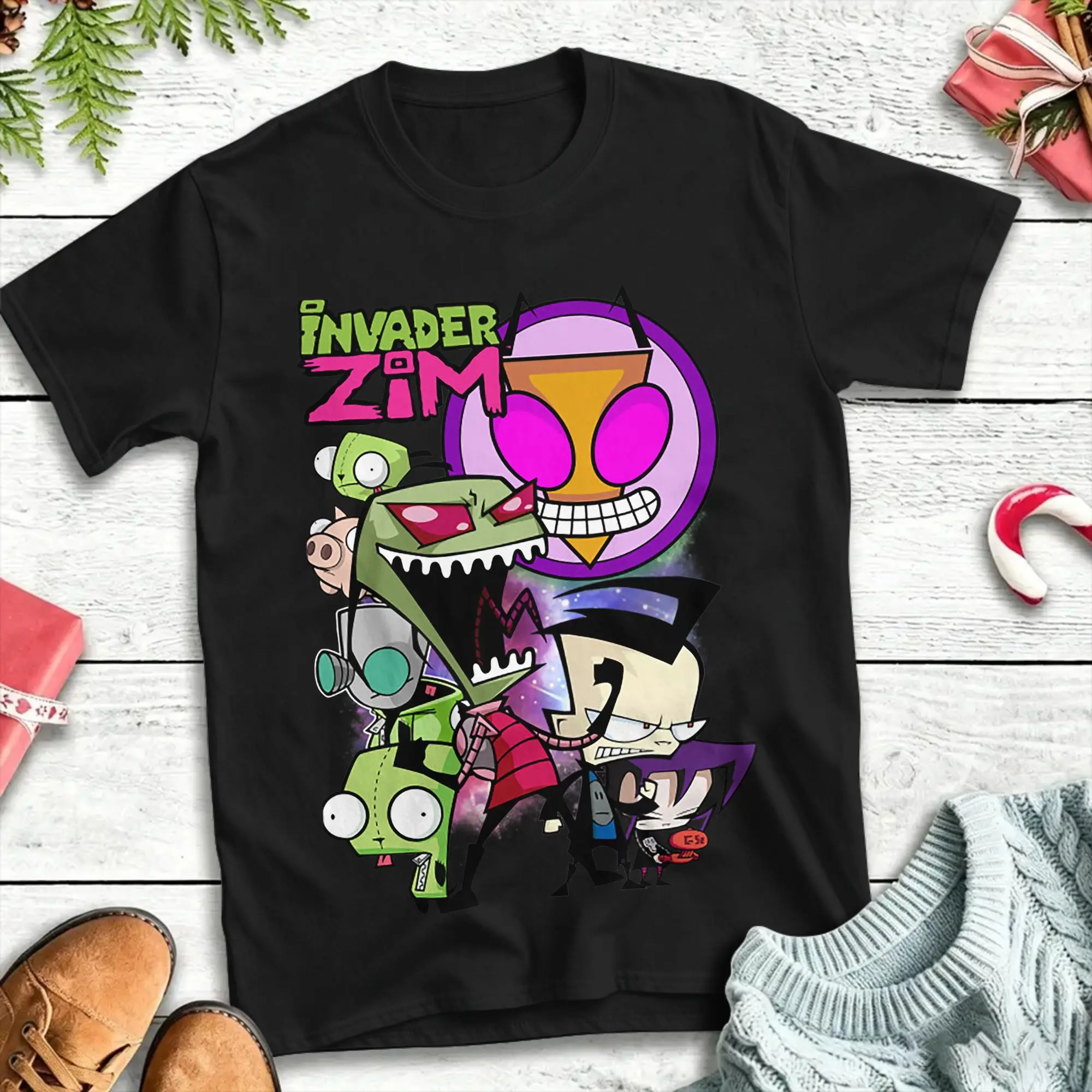 Invaders Zims Characters T Shirts Men Women's 100% Cotton Unique T-Shirt Crewneck  Tee Shirt Short Sleeve Clothing New Arrival