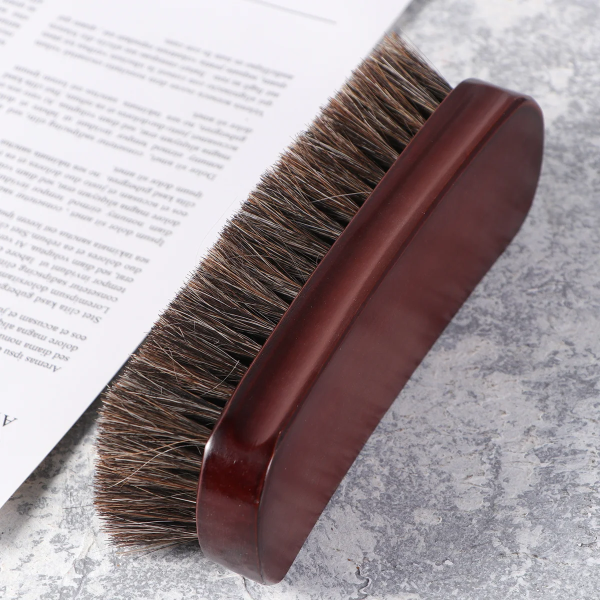 

1Pcs Horsehair Shoe Cleaning Brush Durable Wooden Handle Shoes Polishing Brush Portable Lightweight for Home Shop Use